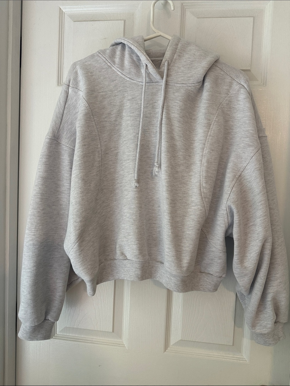 Cropped Light Gray Women's Hoodie Sweatshirt